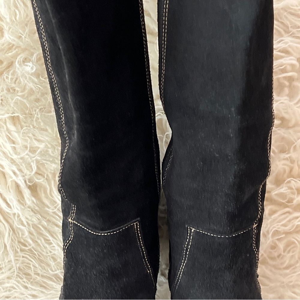 Carisma Black Suede Tall Boots w Buckle Sz 8.5 made in Italy - Picture 14 of 16
